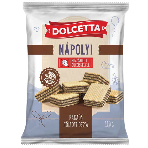 Dolcetta kakaós nápolyi hozzáadott cukor nélkül 180g