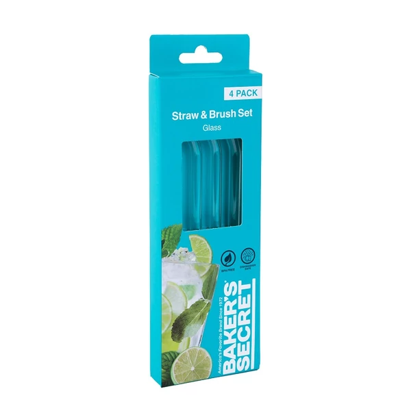 Baker's secret üveg szívószál tisztítóval 00985