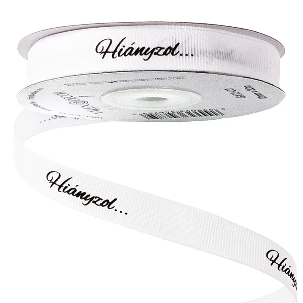 Kegyeleti ripsz szalag faliratos 12mmx20m fehér GX12-03