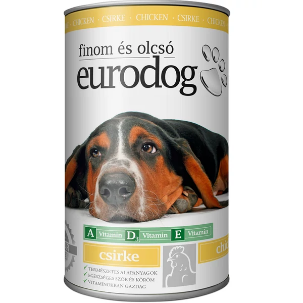Eurodog csirkés kutyakonzerv 1240g - csak egyedi szállítással vagy személyes átvétellel