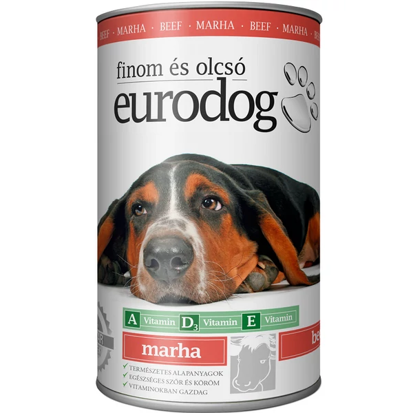 Eurodog marha kutyakonzerv 1240g - csak egyedi szállítással vagy személyes átvétellel
