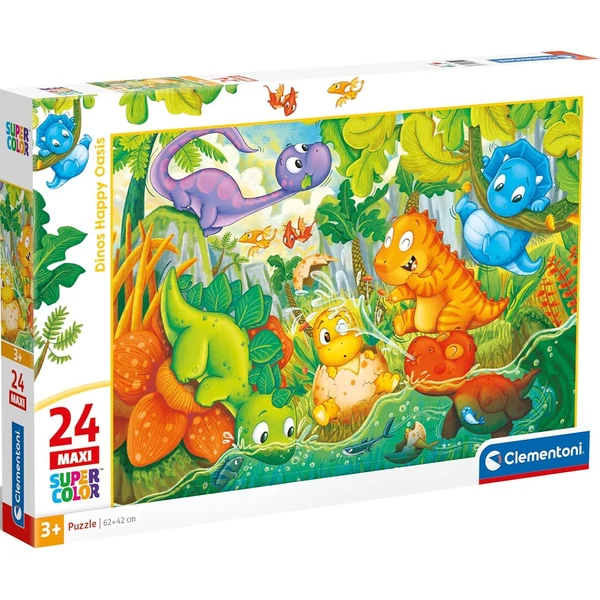 Játszadozó dinók 24 db-os maxi supercolor puzzle - Clementoni