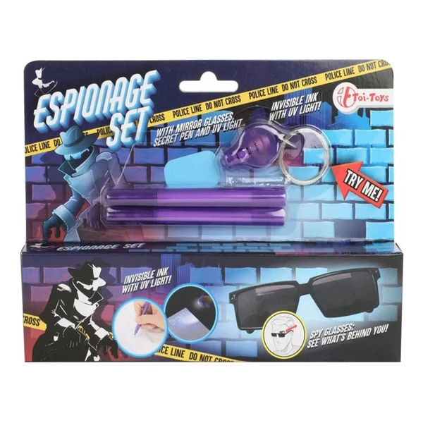 Kém játékszett tükörszemüveggel és UV titkosíró szettel
