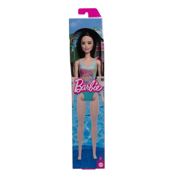 Barbie Beach baba kék mintás fürdőruhában - Mattel