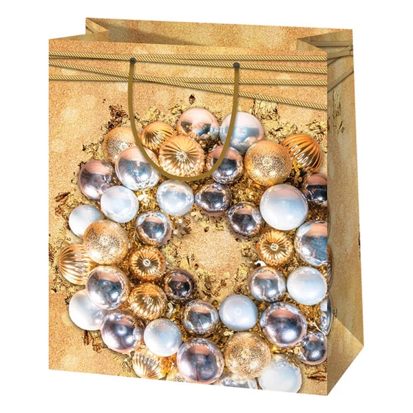 Cardex: Arany színű nagy méretű ajándéktáska 26x13x33cm