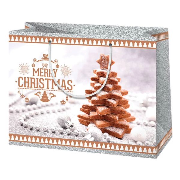 Cardex: Mézeskalács mintázatú karácsonyi közepes ajándéktáska 17x10x23cm