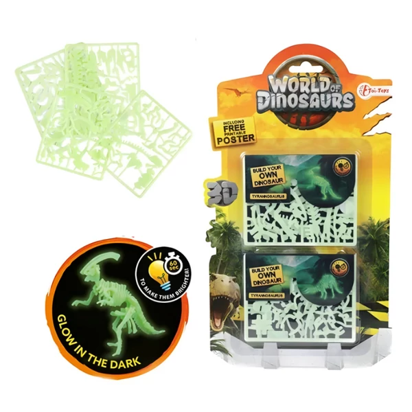 Dínós fluoreszkáló 3D puzzle többféle változatban 1db