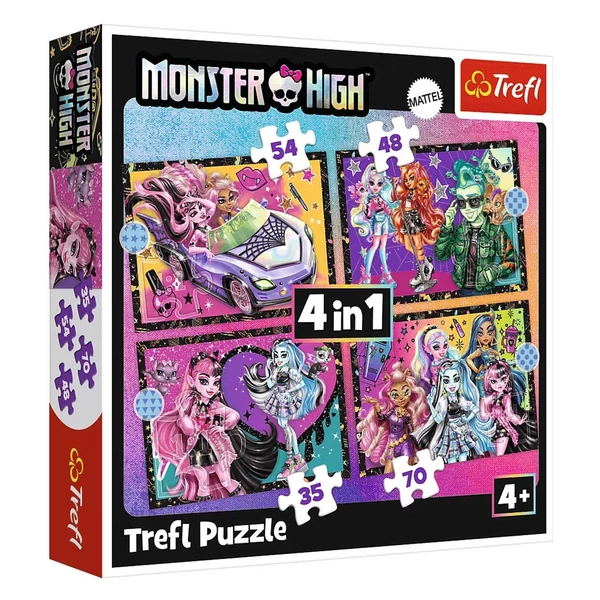 Monster High: Felvillanyozó nap 4 az 1-ben puzzle - Trefl