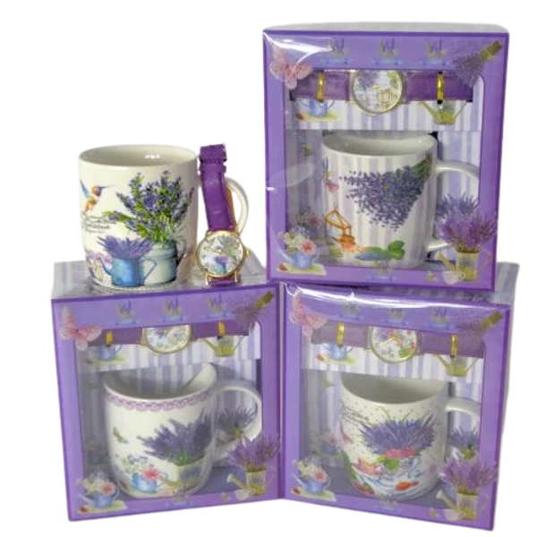 Levendulás bögre karórával CH2609