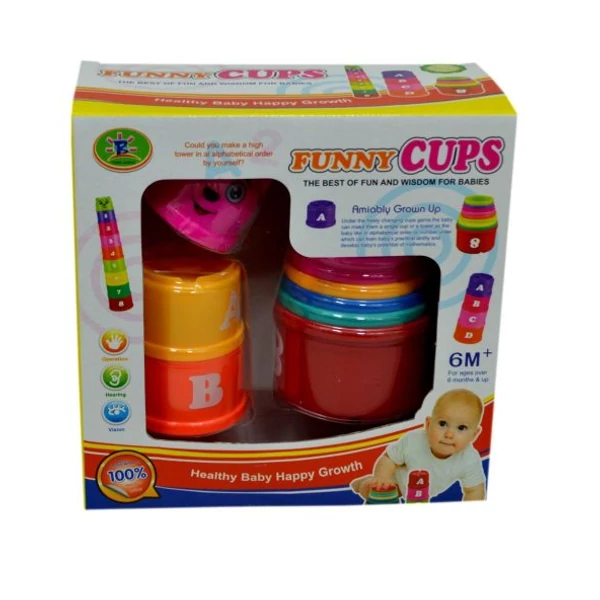 Játék poharas toronyépítő 48251