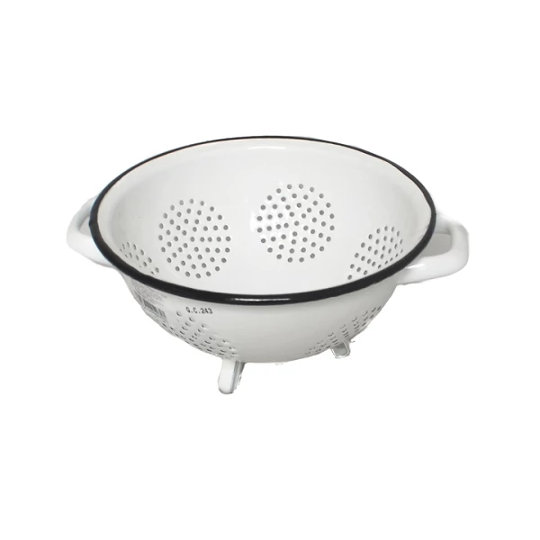 ZOMÁNCOZOTT SZŰRŐ FÜLLEL ÁLLÓ 20CM