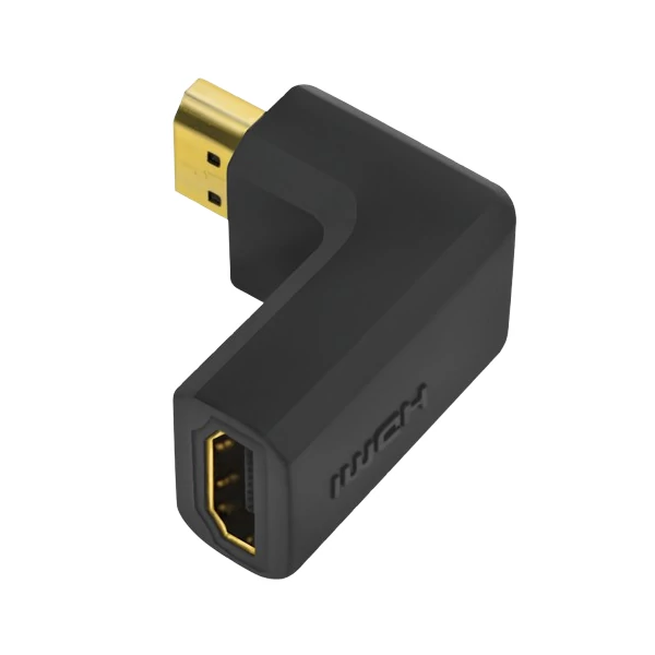 Logilink HDMI adapter, A/M A/F, 90 -os szögben, hosszú, 4K/30 Hz, fekete - AH0005A