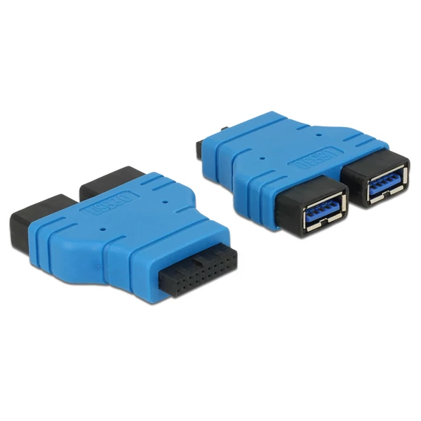 Delock adapter USB 3.0 pin header anya > 2 x USB 3.0 Type-A anya - párhuzamosan - 65670