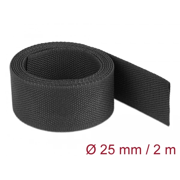 Delock Anyag hőre zsugorodó cső 2 m x 25 mm szugorodási arány 2:1 fekete - 20795