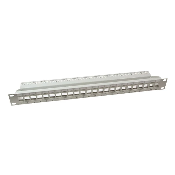 Logilink 19" Patch panel 24 Keystone jack csatlakozóhoz, 1U, szürke - NK4044