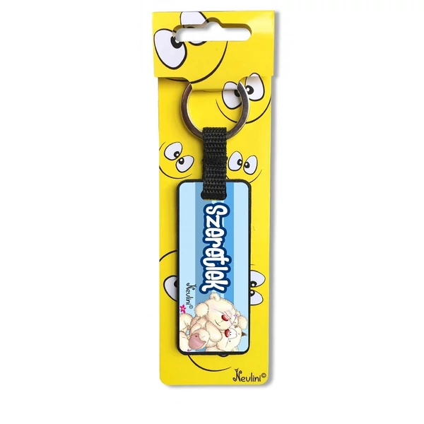 Valentin napos macis kulcstartó felirattal