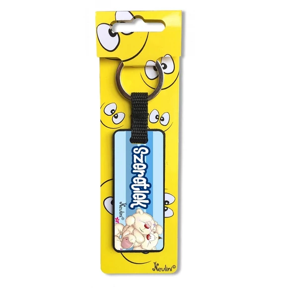 Valentin napos kulcstartó szeretlek felirattal