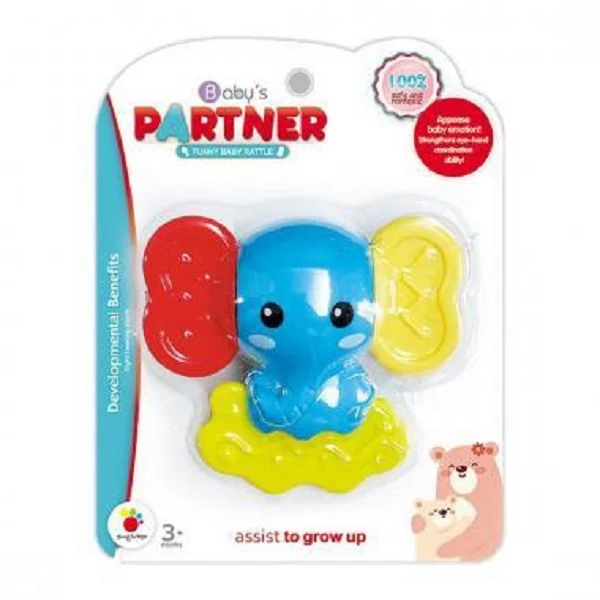 Bébijáték csörgő-rágóka elefánt BB3113