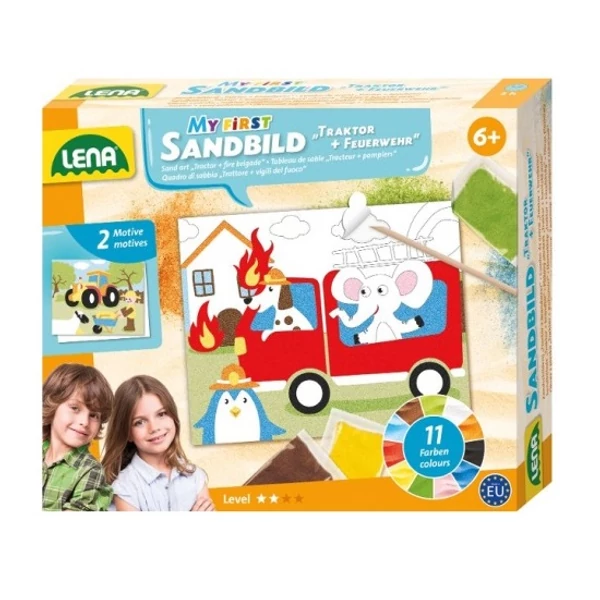 Homokfestő szett járműves képekkel 90715