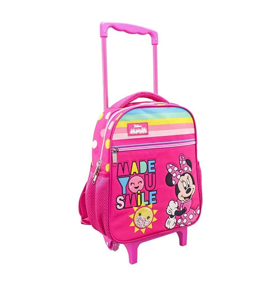 Minnie egér rózsaszín gurulós ovis hátizsák 27x10x31cm