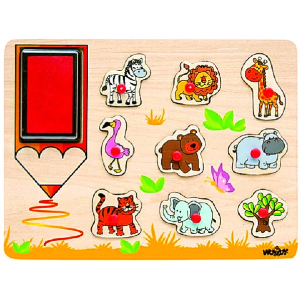 Afrika állatai fa nyomdaszett