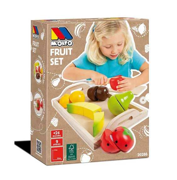 Molto: Fa gyümölcsszett tálcával 9db-os