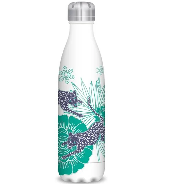 Catalina Estrada leopárdos duplafalú fémkulacs fehér 500ml