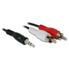 Delock audio kábel, DC jack 3.5 mm apa &gt; 2x RCA apa, 1.5 m