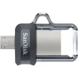Kép 2/4 - SanDisk Dual Drive m3.0 128 GB USB micro USB pendrive mobil memória 150 MB/s (SDDD3-128G-G46) (173386)