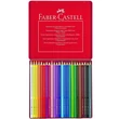 Kép 2/2 - Háromszög alakú színes ceruza szett fém dobozban 24db - Faber-Castell