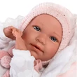 Kép 4/6 - Llorens: Mimi 42cm-es síró kislány baba pink ruhában bölcsővel (74088)