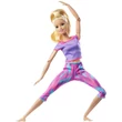 Kép 2/3 - Barbie: Hajlékony jógababa szőke hajjal lila ruhában - Mattel