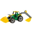 Kép 3/3 - LENA: Óriás traktor homlokrakodóval és markolókanállal sárga/zöld 65cm