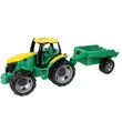 LENA: Óriás traktor utánfutóval zöld/sárga 93cm