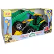 LENA: Óriás traktor homlokrakodóval és utánfutóval zöld/sárga 108cm