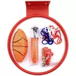 Fém kosárlabda gyűrű szett színes hálóval, labdával és pumpával 26cm-es