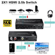 Thunder SWD-201, 2x1 4K HDMI kapcsoló, audio leválasztó Thunder SWD-201, 2x1 4K HDMI kapcsoló, audio leválasztó