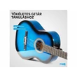 Kép 17/17 - max SoloArt akusztikus gitár (tartalék húr, hangoló, hordtáska, pengetők) - kék