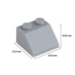Kép 4/6 - Világosszürke tetőelemek | építőkocka készlet | 150 db építőkocka | Q-BRiCKS®