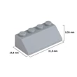 Kép 5/6 - Világosszürke tetőelemek | építőkocka készlet | 150 db építőkocka | Q-BRiCKS®
