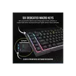 CORSAIR Vezetékes Billentyűzet Gaming, K55 RGB PRO XT, 6 programozható billentyű, Cseppálló, Csuklótámasz, US, fekete