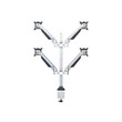 MULTIBRACKETS 4 karos asztali konzol, M VESA Gas Lift Arm Quad Silver (15-32", max.VESA: 100x100 mm, 10 kg)