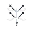 MULTIBRACKETS 4 karos asztali konzol, M VESA Gas Lift Arm Quad Silver (15-32", max.VESA: 100x100 mm, 10 kg)