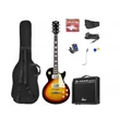 Kép 1/11 - max Gigkit Elektromos gitár szett (20W erősítő, táska, hangoló, pengetők) - LP Style Sunburst