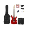 Kép 1/11 - max Gigkit Elektromos gitár szett (20W erősítő, táska, hangoló, pengetők) - Quilted Style Piros