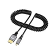 Kép 1/2 - Thunder C4KSMC-024 4K Micro HDMI spirál kábel [HDMI papa - Micro HDMI papa] (2,4 m)