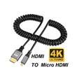 Kép 2/2 - Thunder C4KSMC-024 4K Micro HDMI spirál kábel [HDMI papa - Micro HDMI papa] (2,4 m)
