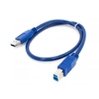 Kép 1/4 - Thunder UPC-73 (USB-A papa - USB-B papa) Nyomtató kábel, kék, USB3.0 - 0,5m