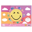 Kép 1/4 - Smiley kreatív színezhető vázlatfüzet sablonnal és matricákkal több változatban