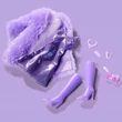 Kép 6/6 - Steffi Love: Fluffy divatbaba lila ruhában - Simba Toys